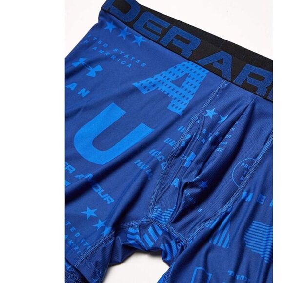 Under Armour Tech 6'' Boxerjock Single Seasonal American Blue/Versa Blue (USA) M - Picture 2 of 4